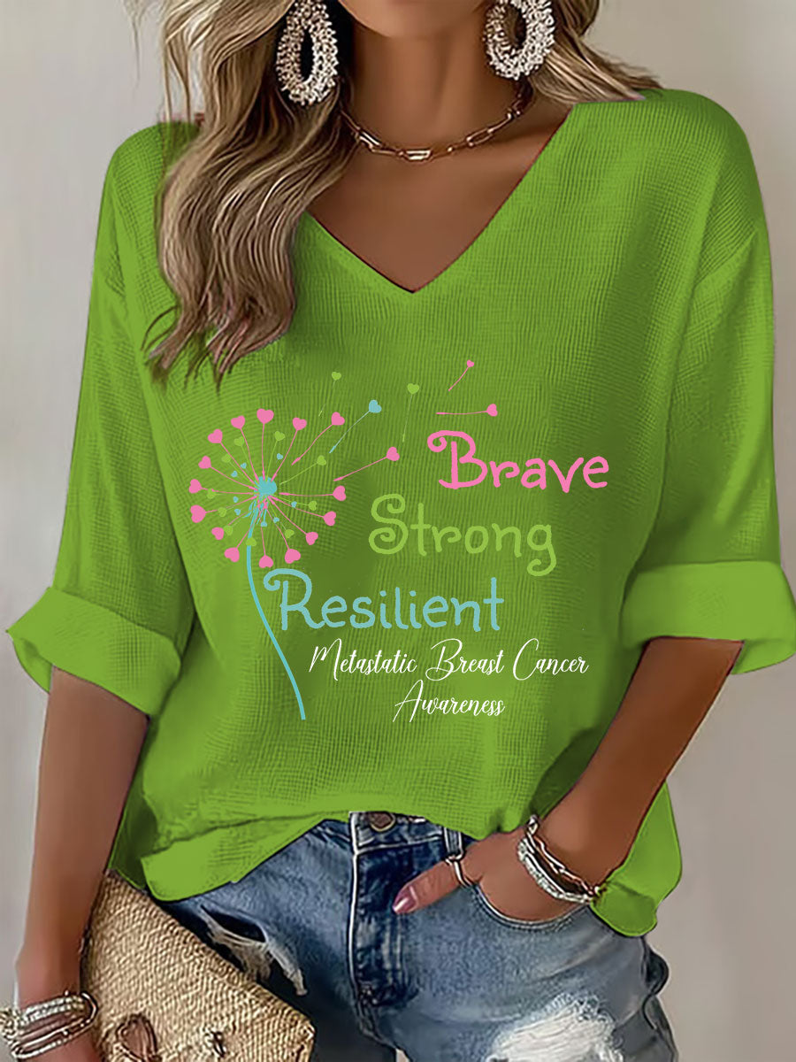 Women's Metastatic Breast Cancer Awareness Print Casual T-Shirt