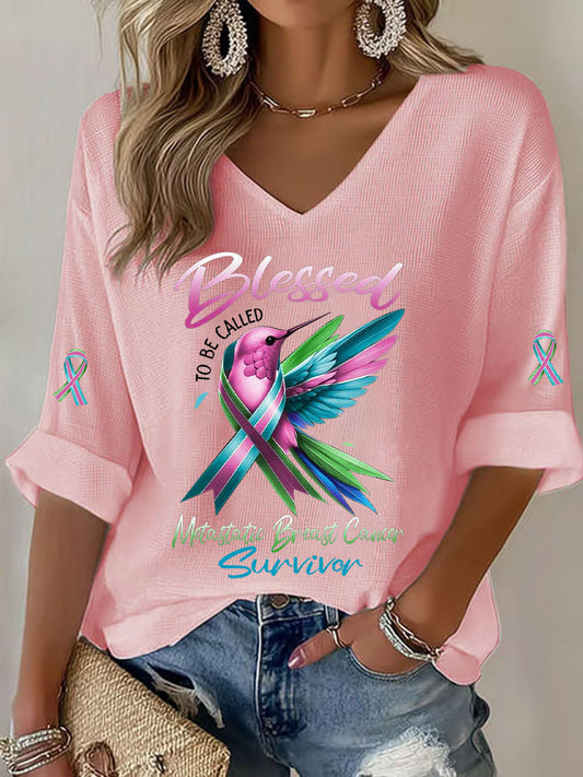 Women's Metastatic Breast Cancer Awareness Print Casual T-Shirt