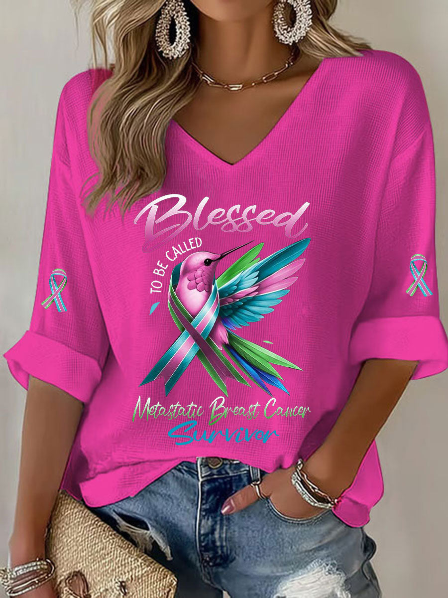 Women's Metastatic Breast Cancer Awareness Print Casual T-Shirt