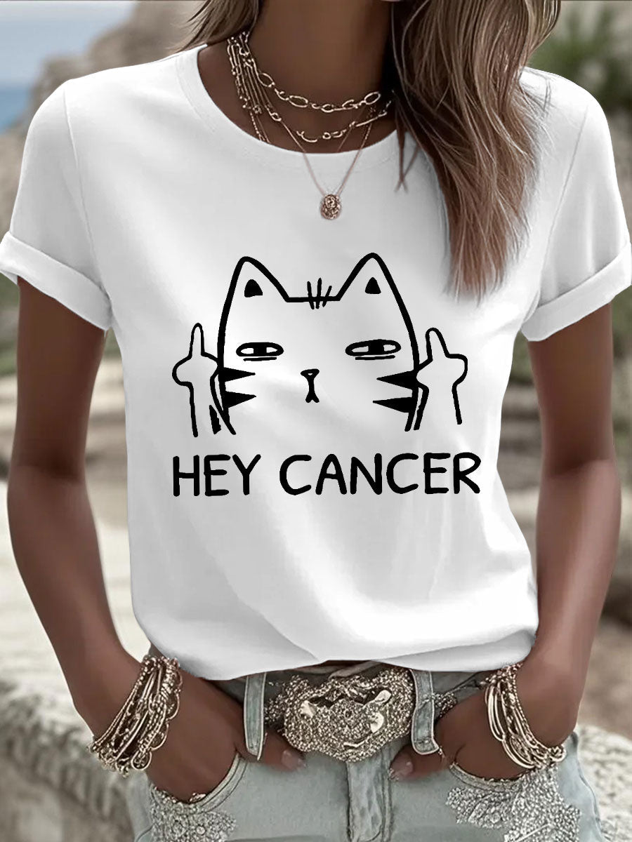 Women's Hey Cancer F U Cat T-Shirts