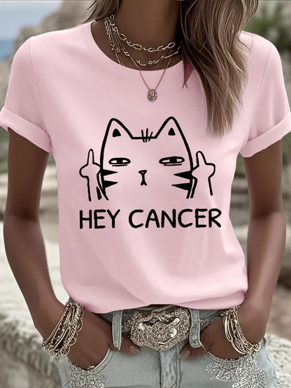 Women's Hey Cancer F U Cat T-Shirts