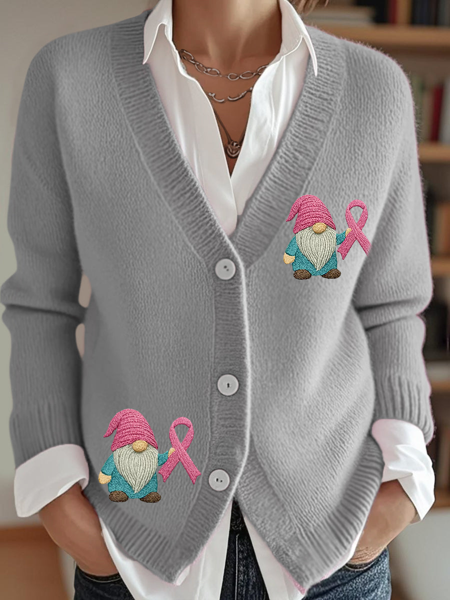 Women's Pink Ribbon Breast Cancer Awareness Support Cardigan