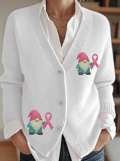 Women's Pink Ribbon Breast Cancer Awareness Support Cardigan