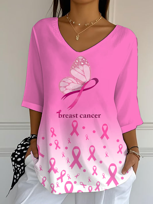 Women's Breast Cancer Half-Sleeve T-Shirt