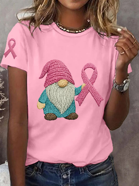 Women's Pink Ribbon Breast Cancer Awareness Support Tee