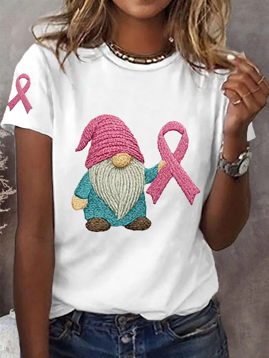 Women's Pink Ribbon Breast Cancer Awareness Support Tee