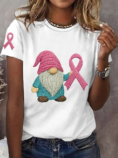 Women's Pink Ribbon Breast Cancer Awareness Support Tee