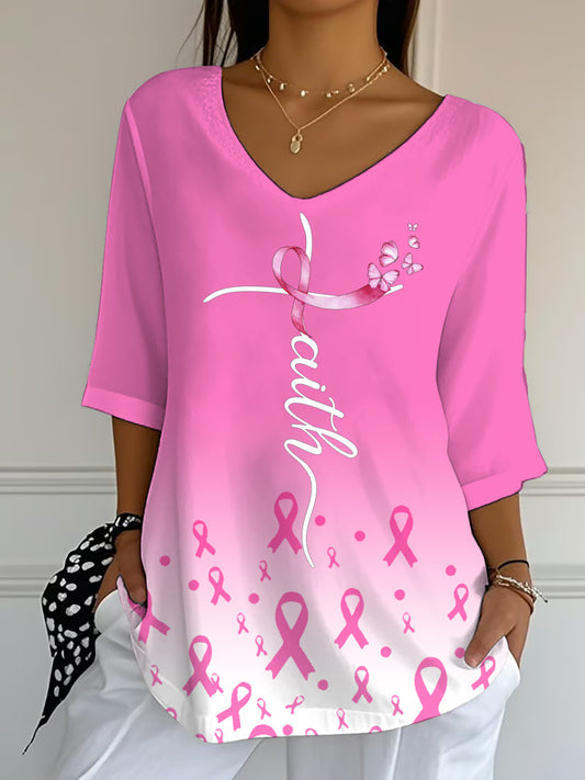 Women's Breast Cancer Half-Sleeve T-Shirt