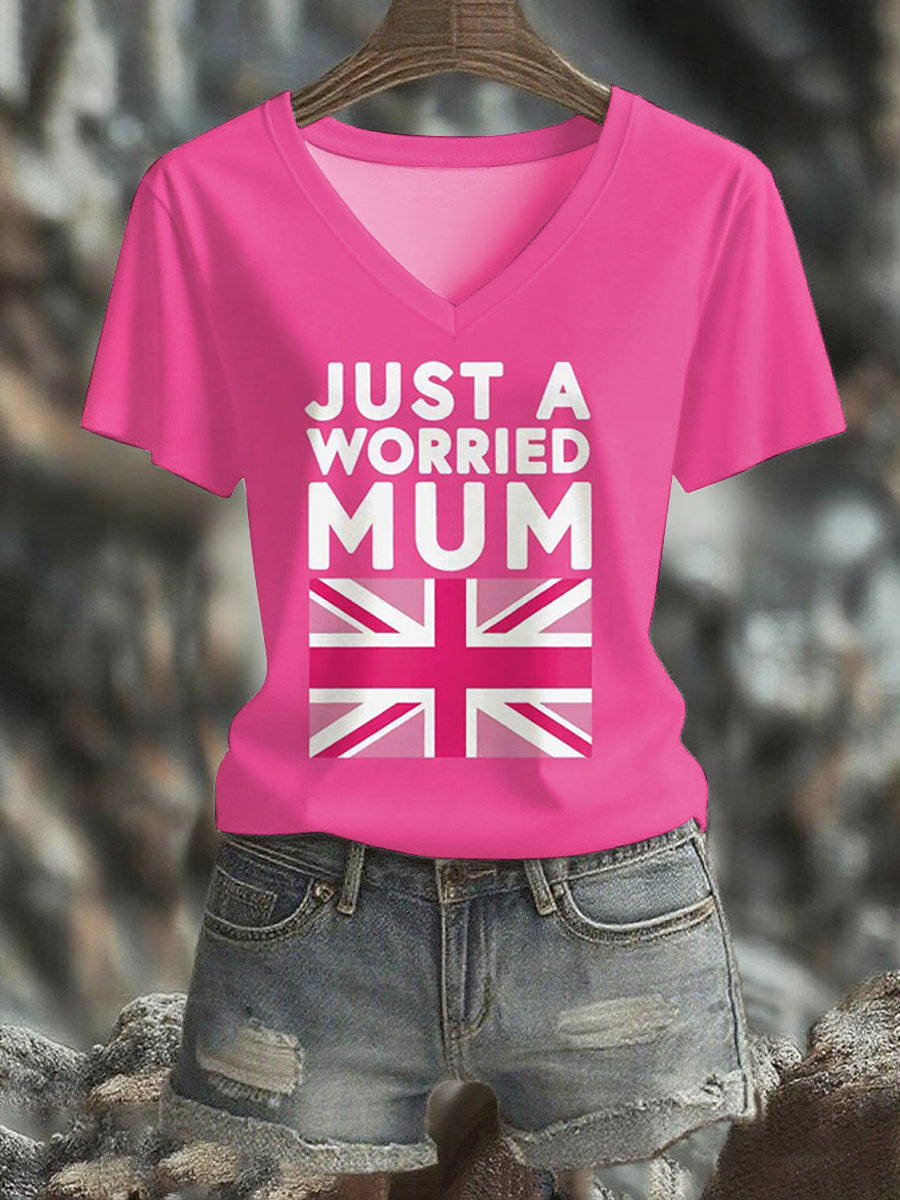 Women's Just A Worried Mum short-sleeved T-shirt
