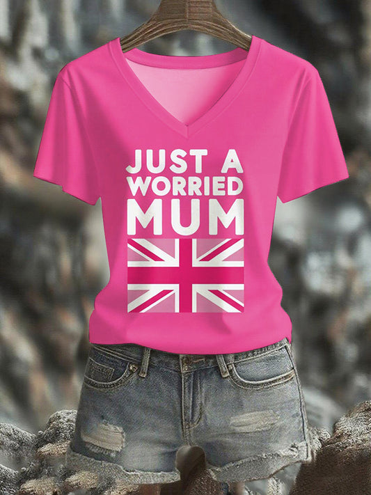 Women's Just A Worried Mum short-sleeved T-shirt