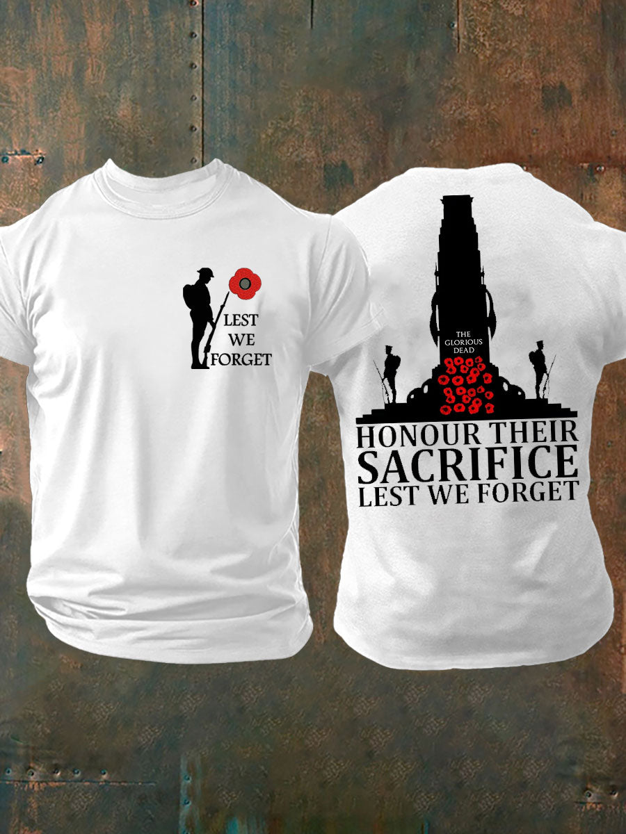 Men's British Veteran Printed imitation cotton short-sleeved T-shirt