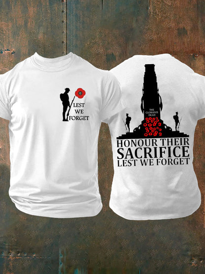 Men's British Veteran Printed imitation cotton short-sleeved T-shirt