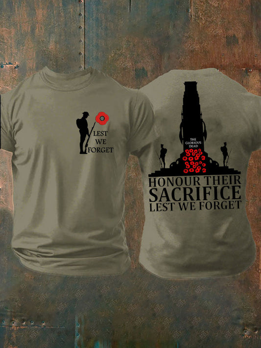 Men's British Veteran Printed imitation cotton short-sleeved T-shirt