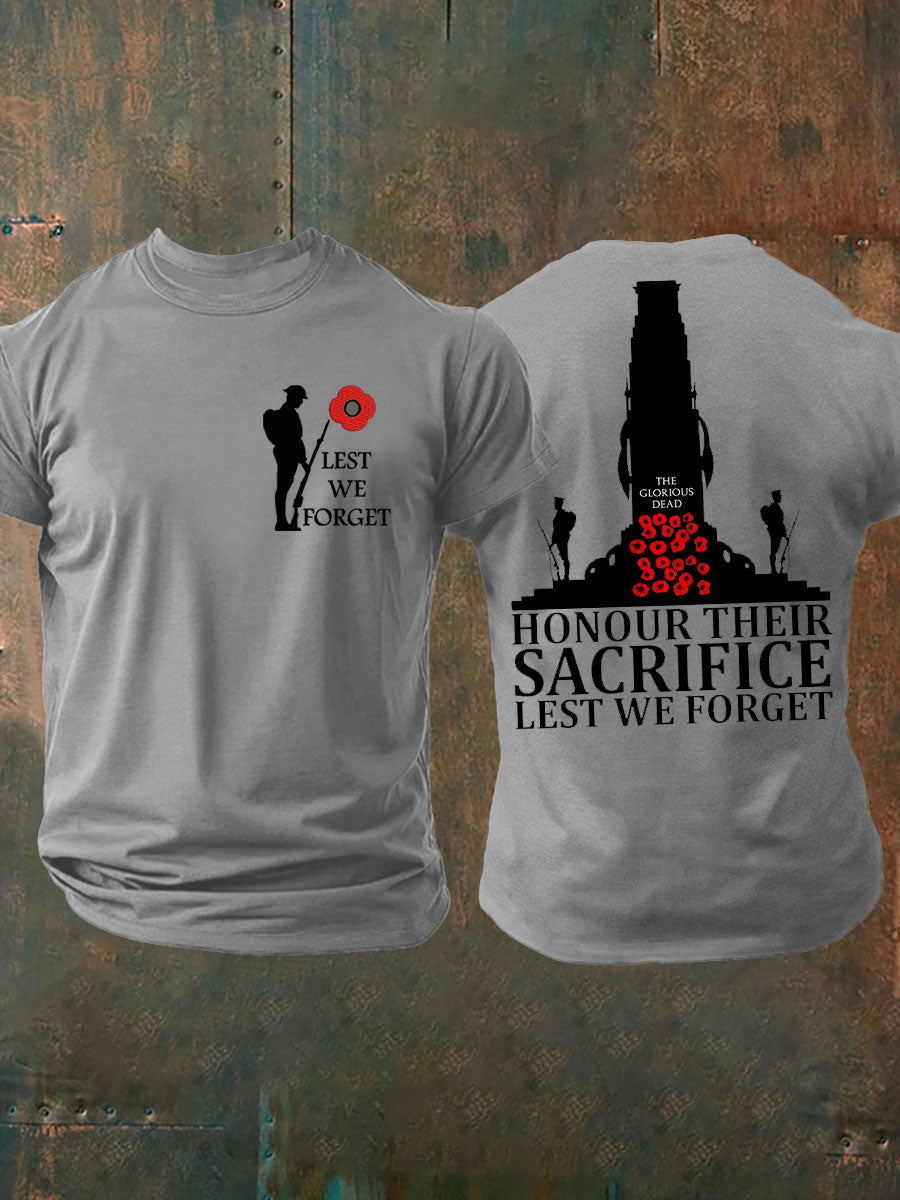 Men's British Veteran Printed imitation cotton short-sleeved T-shirt