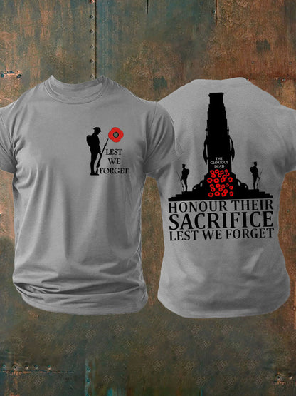 Men's British Veteran Printed imitation cotton short-sleeved T-shirt