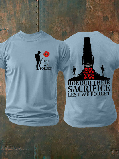 Men's British Veteran Printed imitation cotton short-sleeved T-shirt