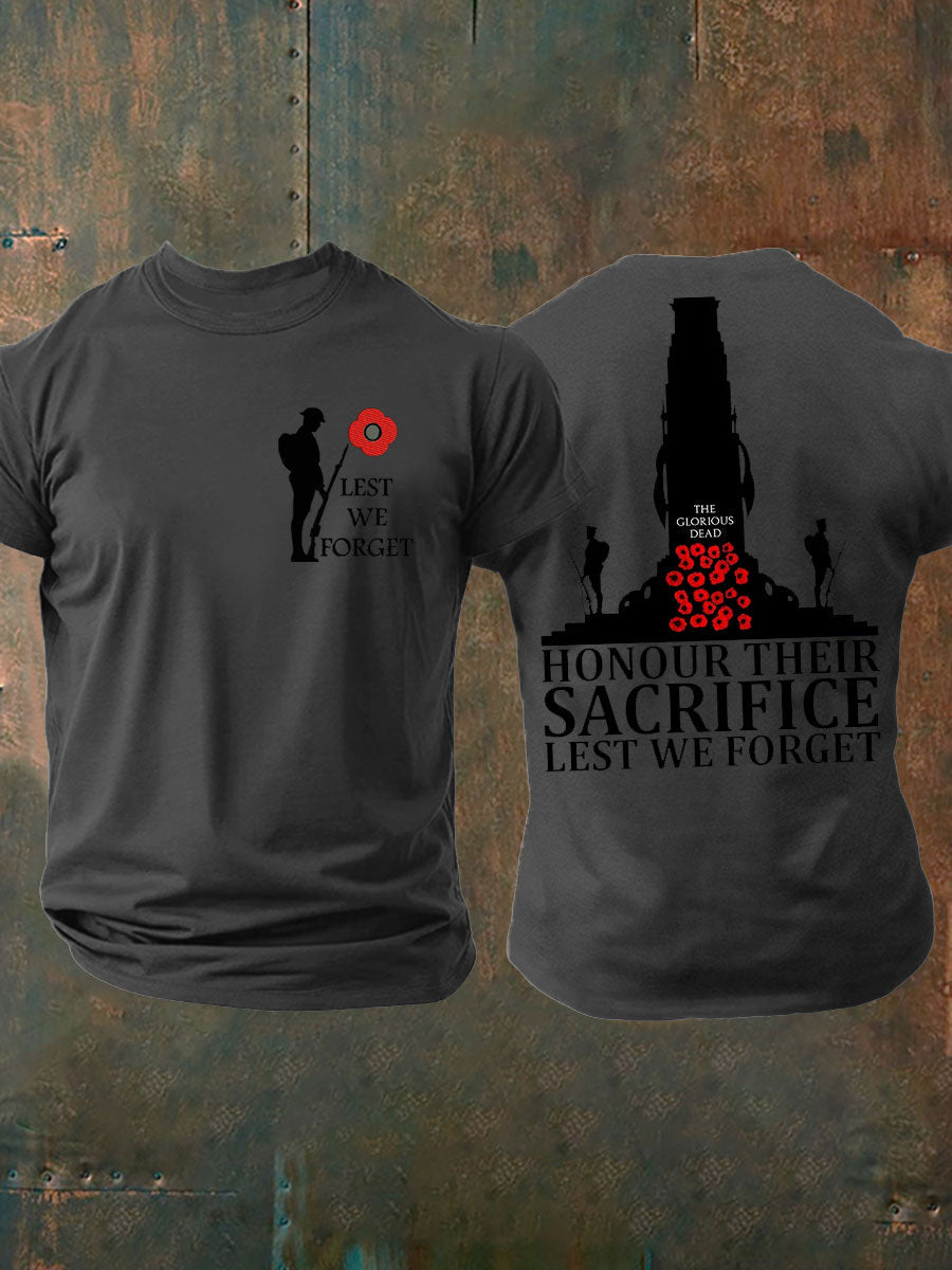 Men's British Veteran Printed imitation cotton short-sleeved T-shirt