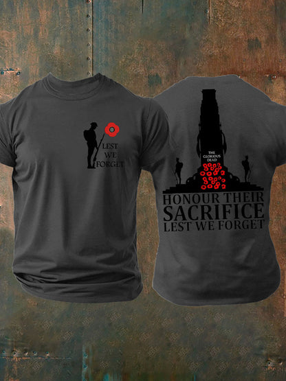 Men's British Veteran Printed imitation cotton short-sleeved T-shirt