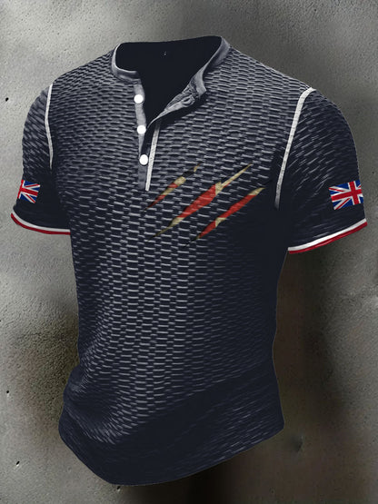 Men's UK Flag Printed Casual Tops