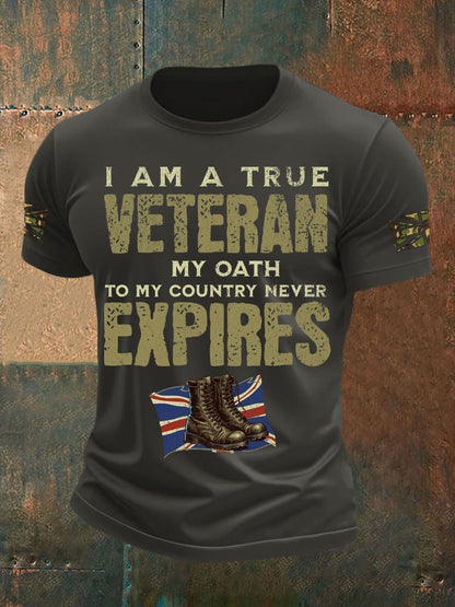 Men's British Veteran Printed short sleeves t-shirt