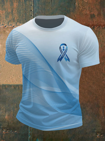 Men's Prostate Cancer Awareness Print Casual T-Shirt