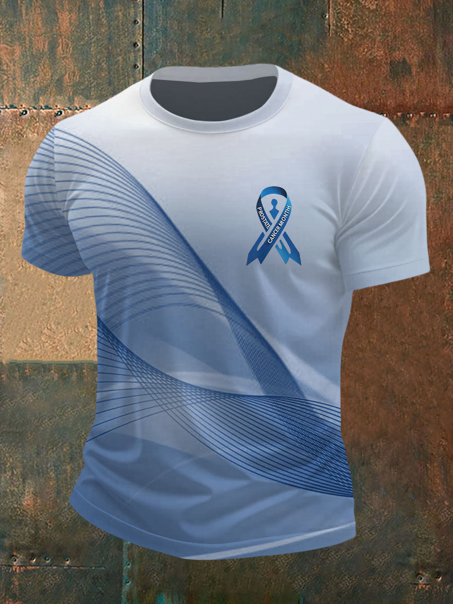 Men's Prostate Cancer Awareness Print Casual T-Shirt