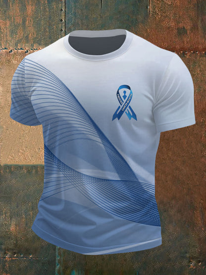Men's Prostate Cancer Awareness Print Casual T-Shirt