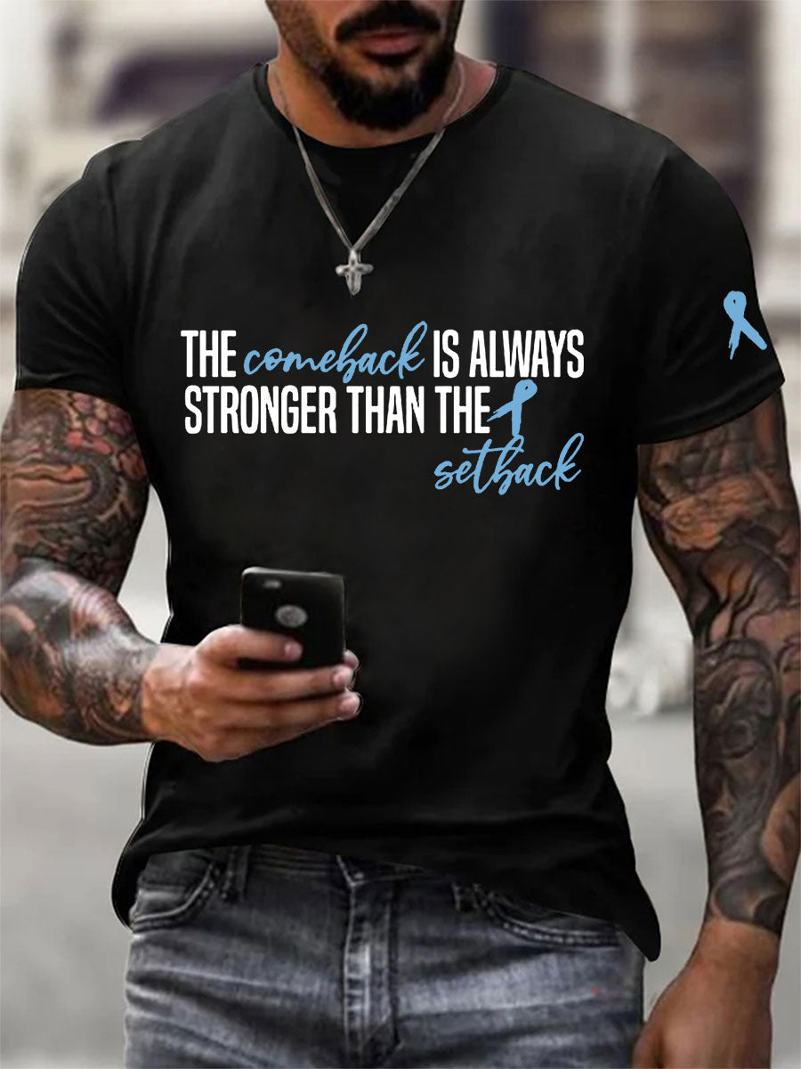 Men's Prostate Cancer Awareness Print Casual T-Shirt