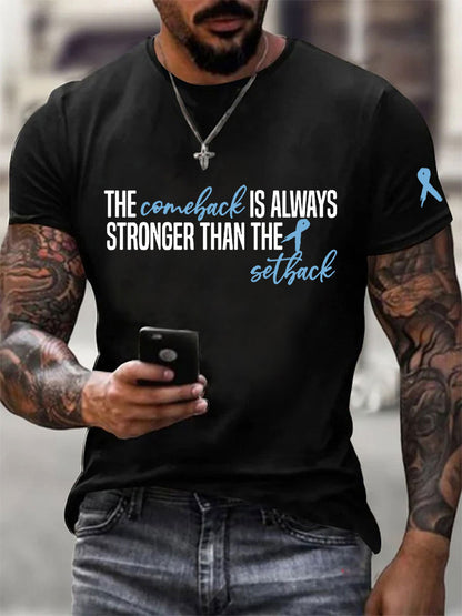 Men's Prostate Cancer Awareness Print Casual T-Shirt