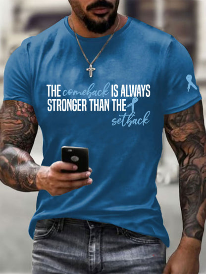 Men's Prostate Cancer Awareness Print Casual T-Shirt