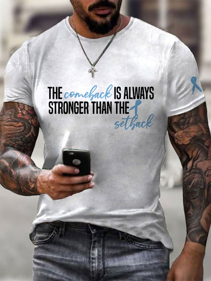 Men's Prostate Cancer Awareness Print Casual T-Shirt