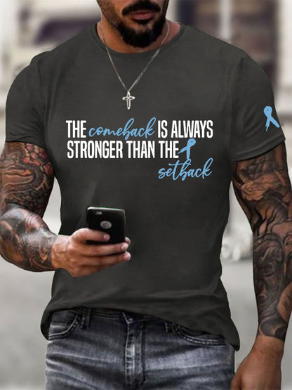 Men's Prostate Cancer Awareness Print Casual T-Shirt