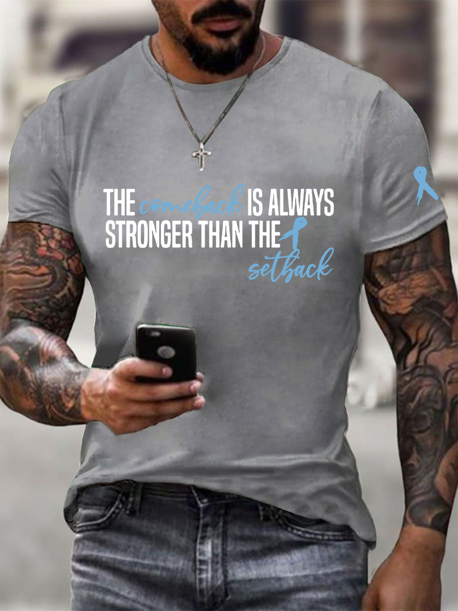 Men's Prostate Cancer Awareness Print Casual T-Shirt