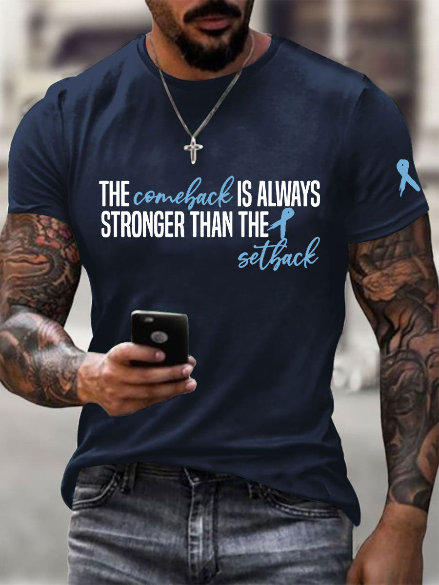 Men's Prostate Cancer Awareness Print Casual T-Shirt