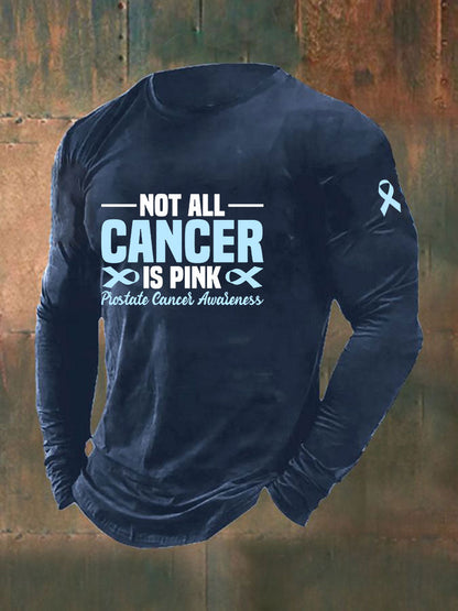 Men's Prostate Cancer Awareness Print Casual T-Shirt