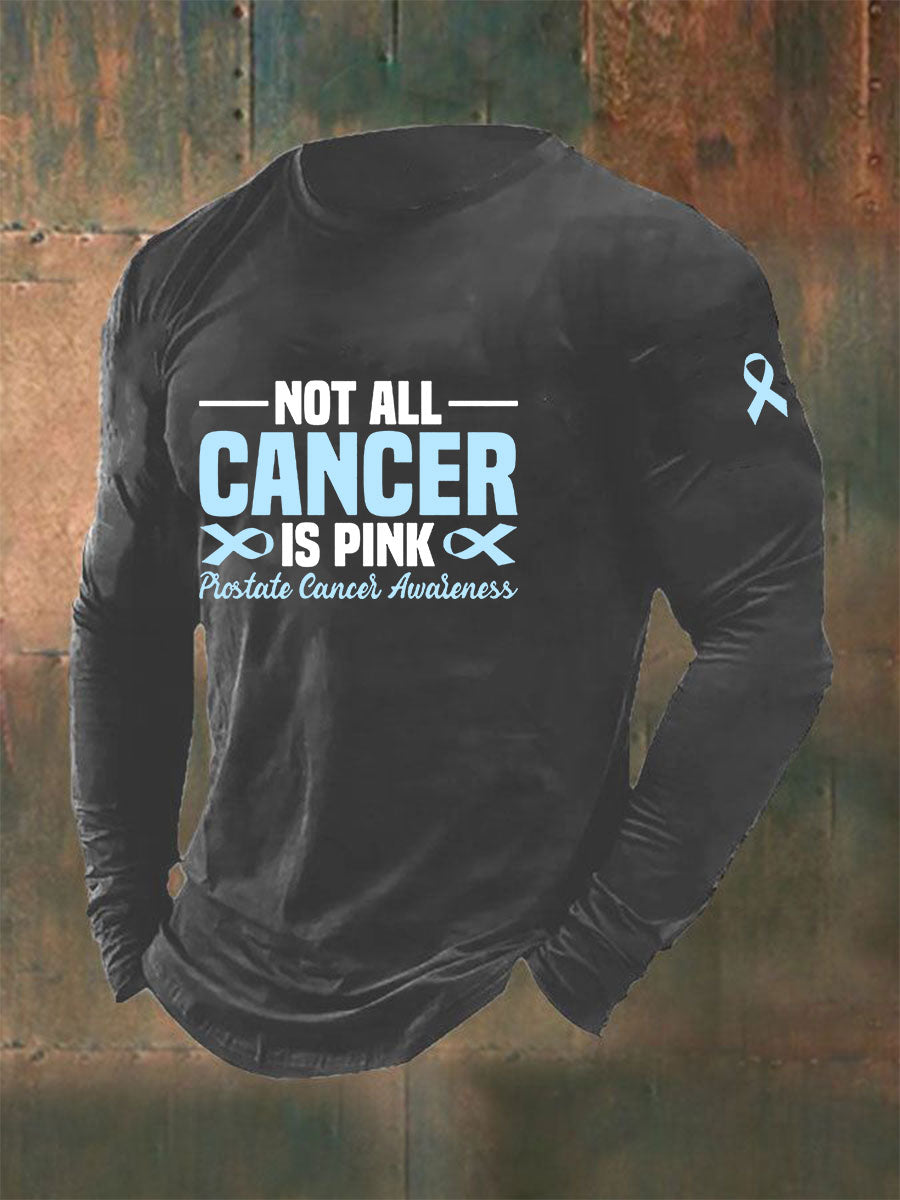 Men's Prostate Cancer Awareness Print Casual T-Shirt