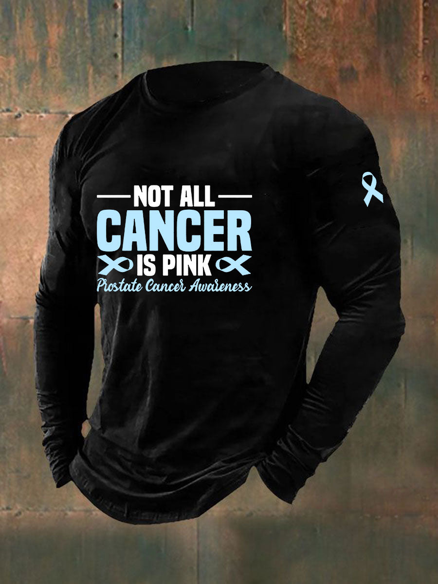 Men's Prostate Cancer Awareness Print Casual T-Shirt