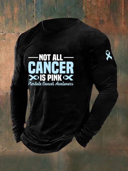 Men's Prostate Cancer Awareness Print Casual T-Shirt