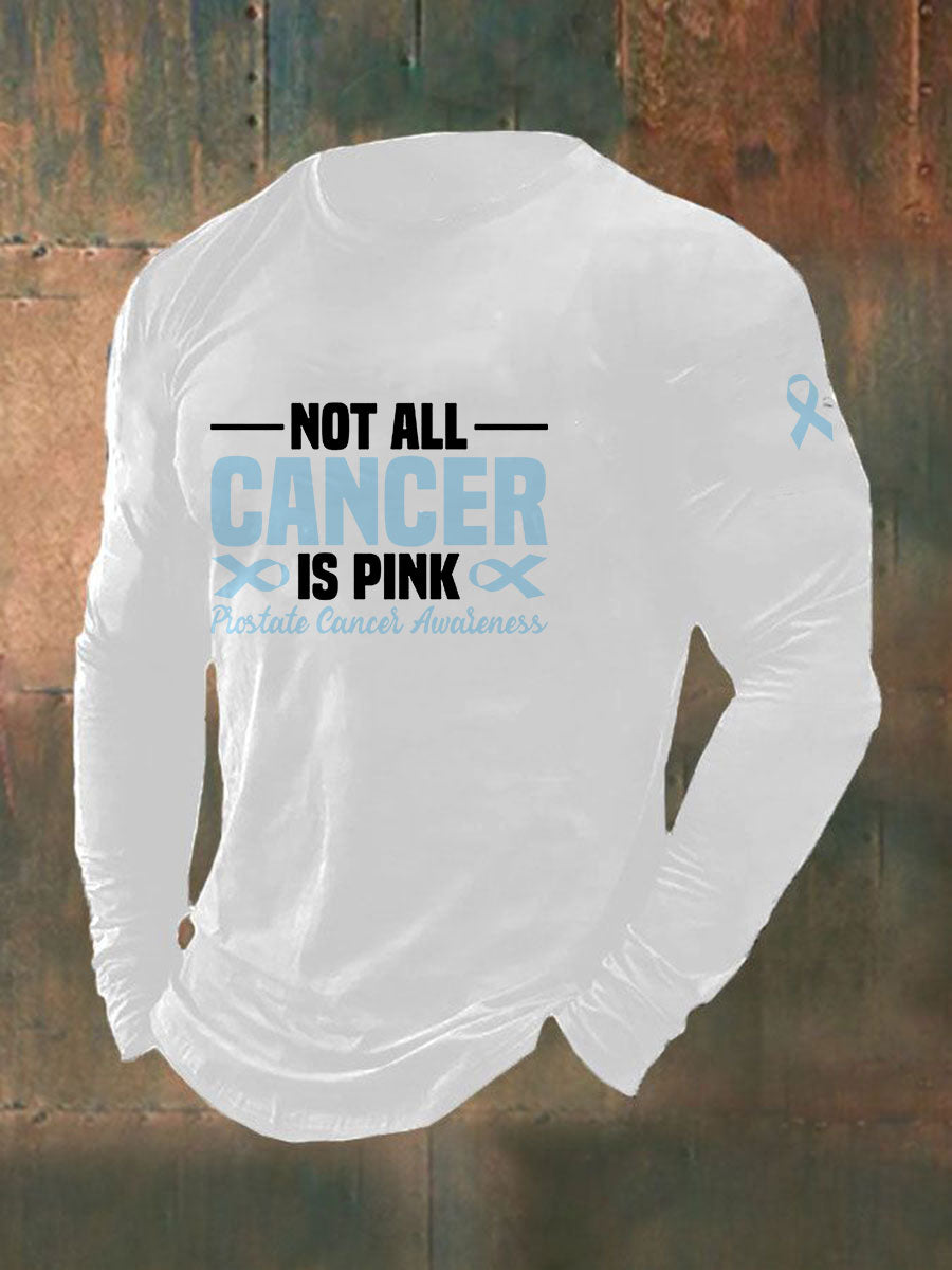 Men's Prostate Cancer Awareness Print Casual T-Shirt