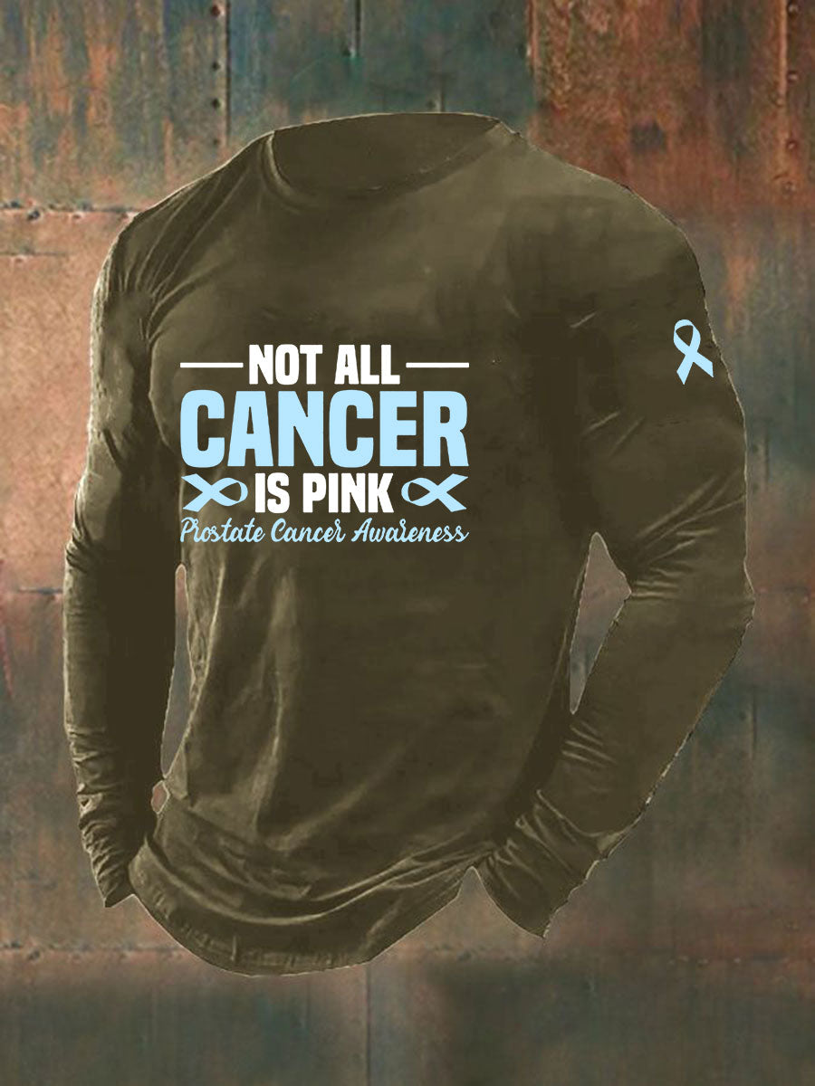 Men's Prostate Cancer Awareness Print Casual T-Shirt