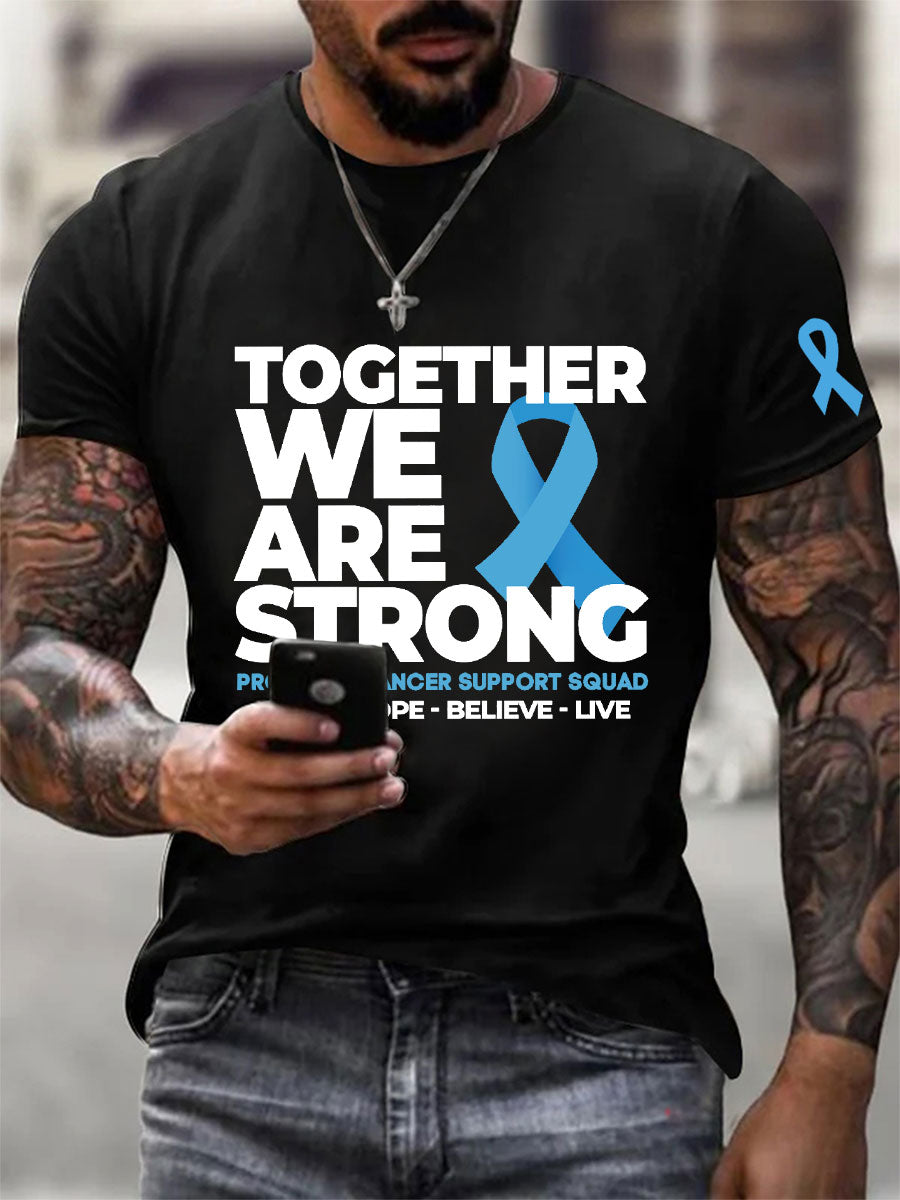 Men's Prostate Cancer Awareness Print Casual T-Shirt