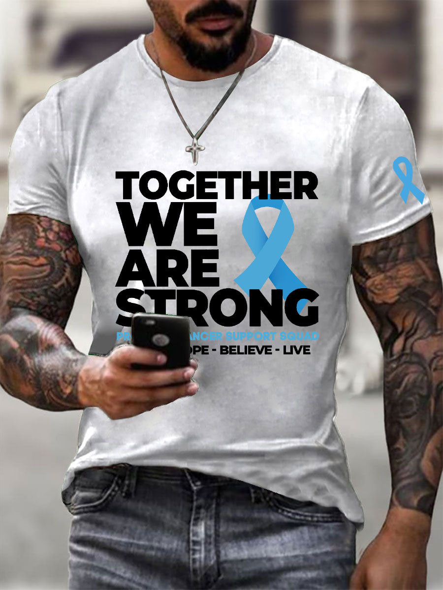 Men's Prostate Cancer Awareness Print Casual T-Shirt