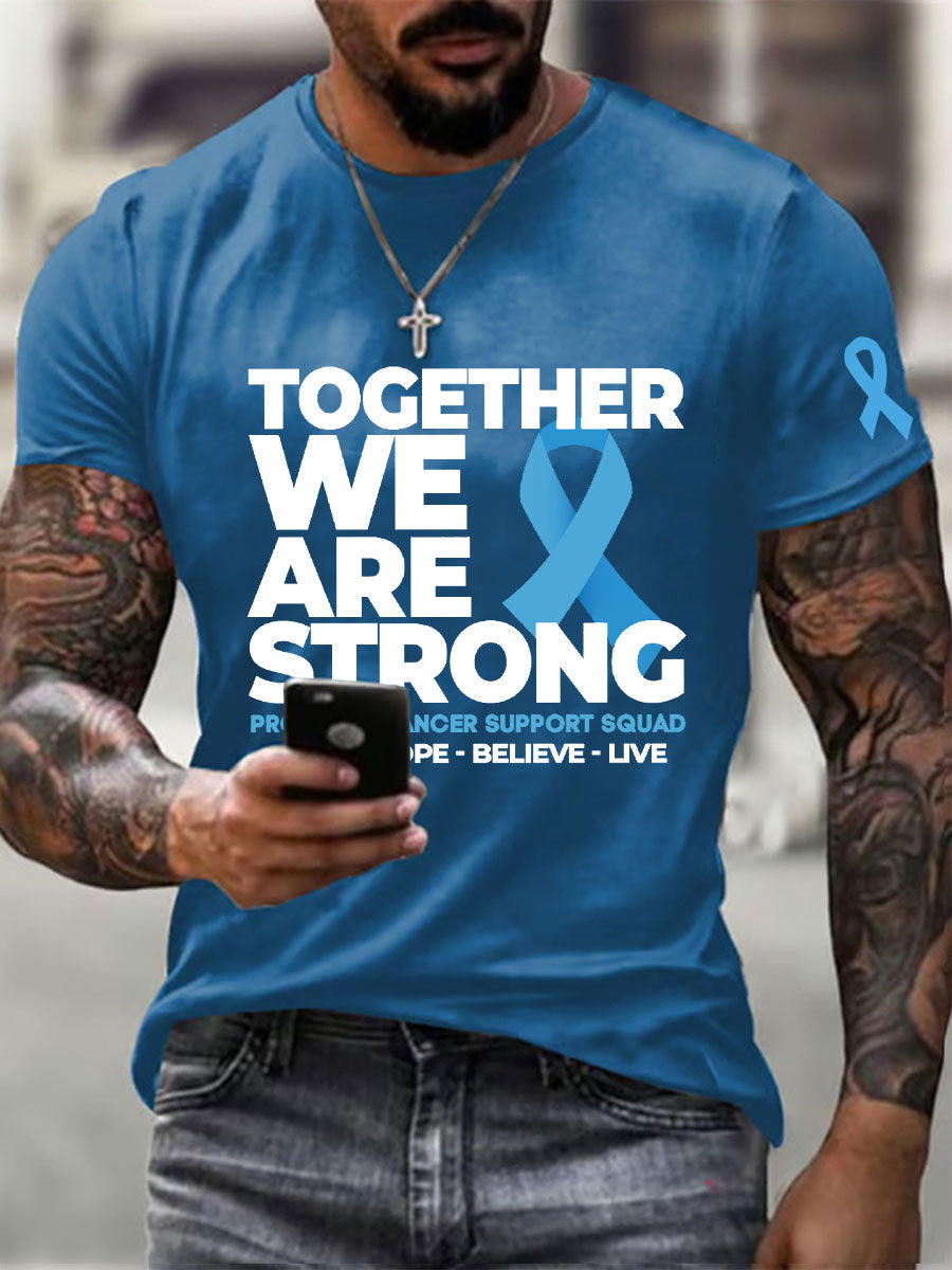 Men's Prostate Cancer Awareness Print Casual T-Shirt