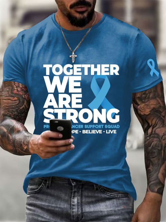 Men's Prostate Cancer Awareness Print Casual T-Shirt