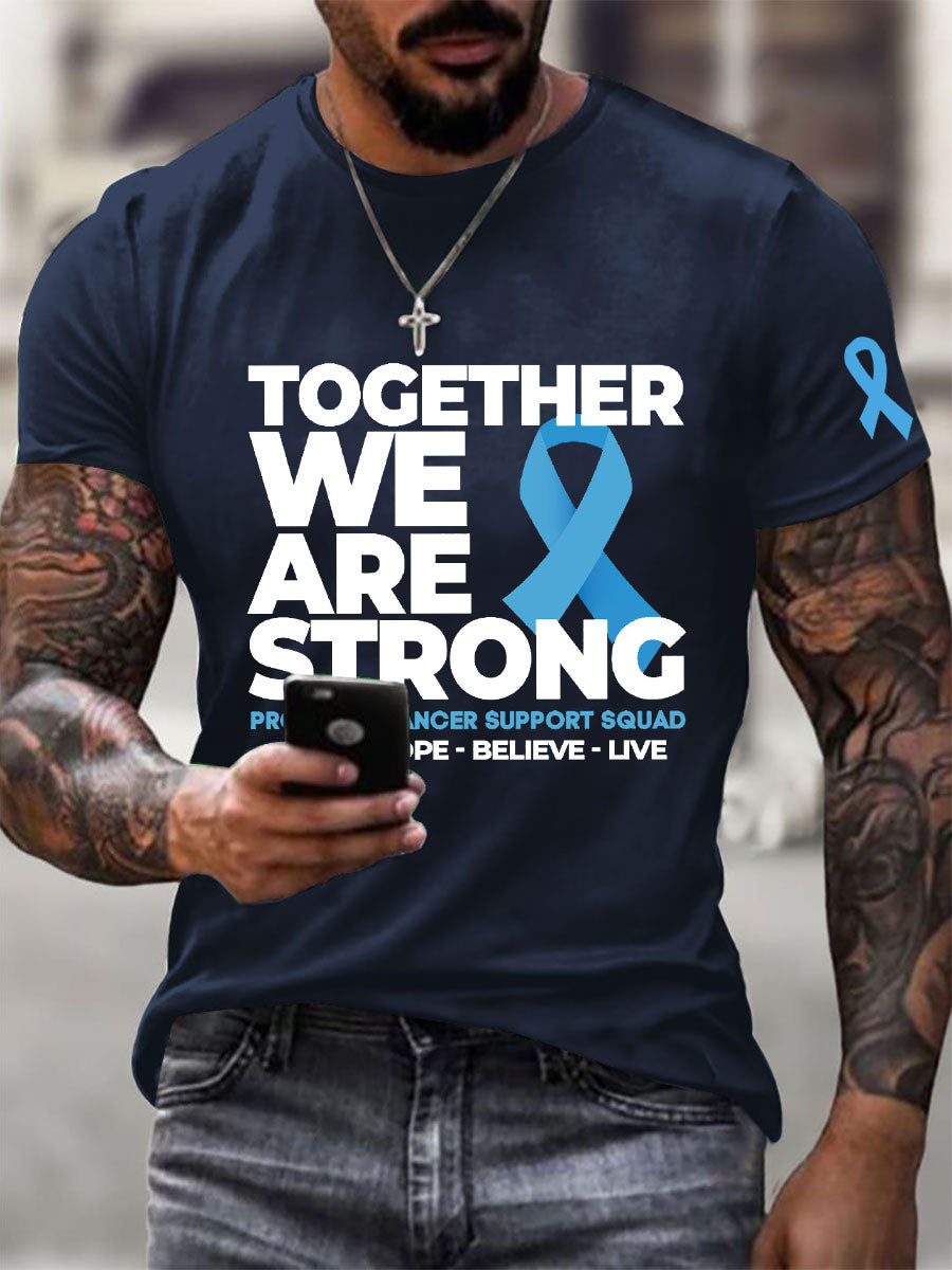 Men's Prostate Cancer Awareness Print Casual T-Shirt