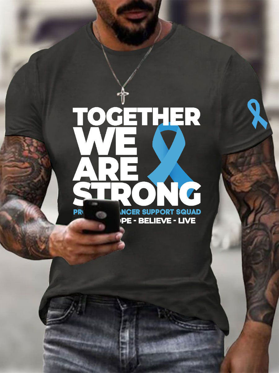 Men's Prostate Cancer Awareness Print Casual T-Shirt