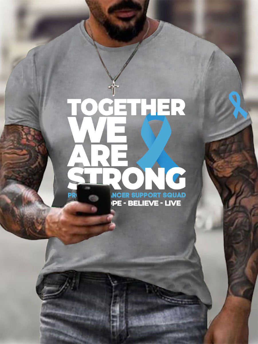 Men's Prostate Cancer Awareness Print Casual T-Shirt