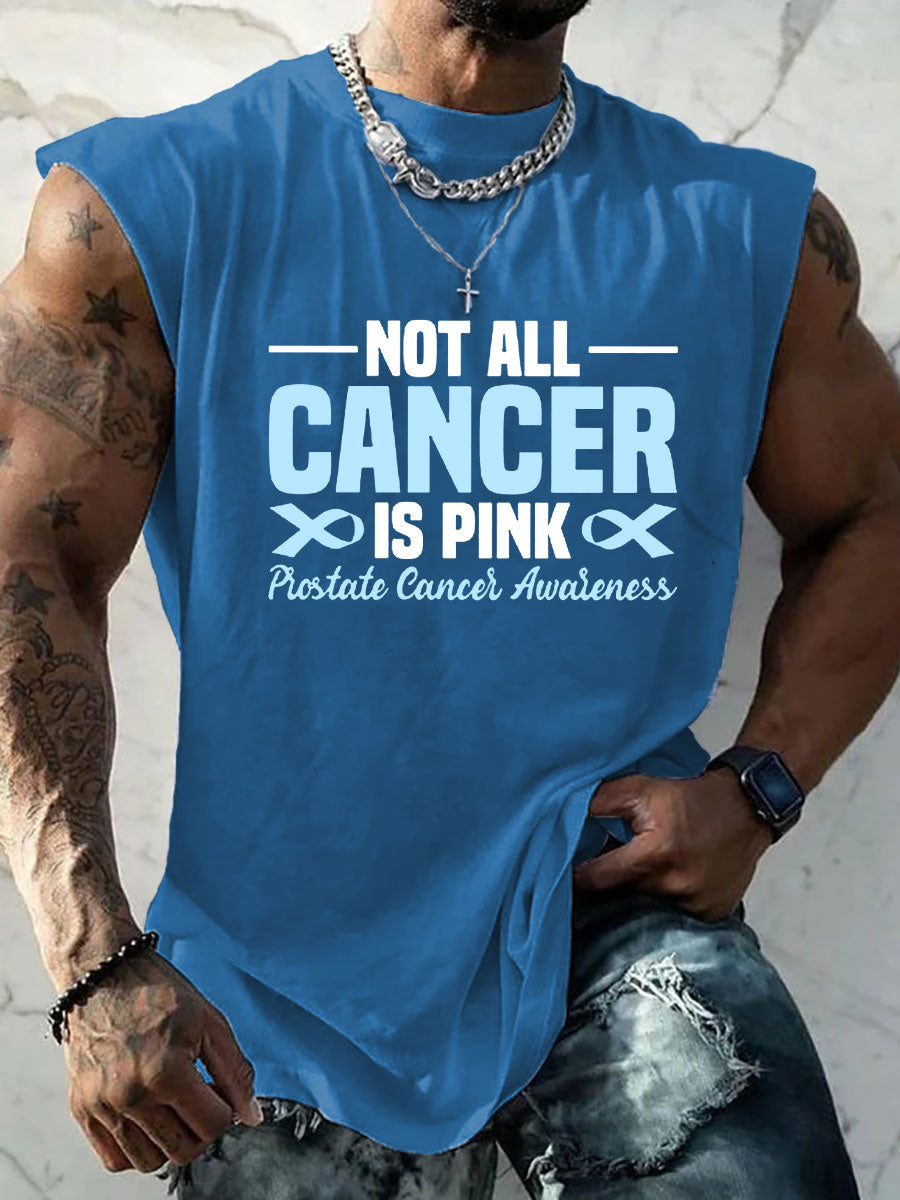 Men's Prostate Cancer Awareness Print Casual Tank Top