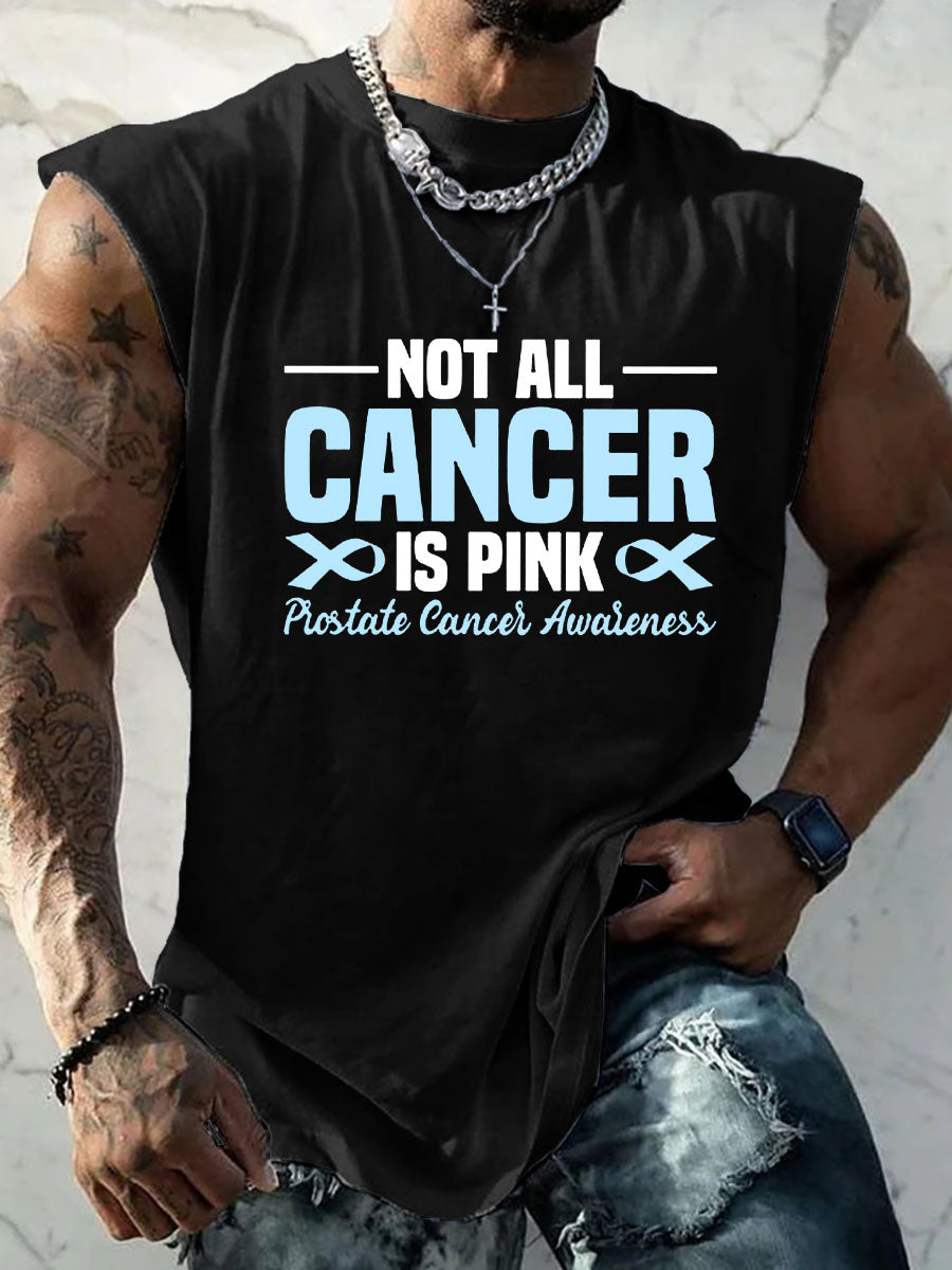 Men's Prostate Cancer Awareness Print Casual Tank Top