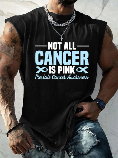Men's Prostate Cancer Awareness Print Casual Tank Top